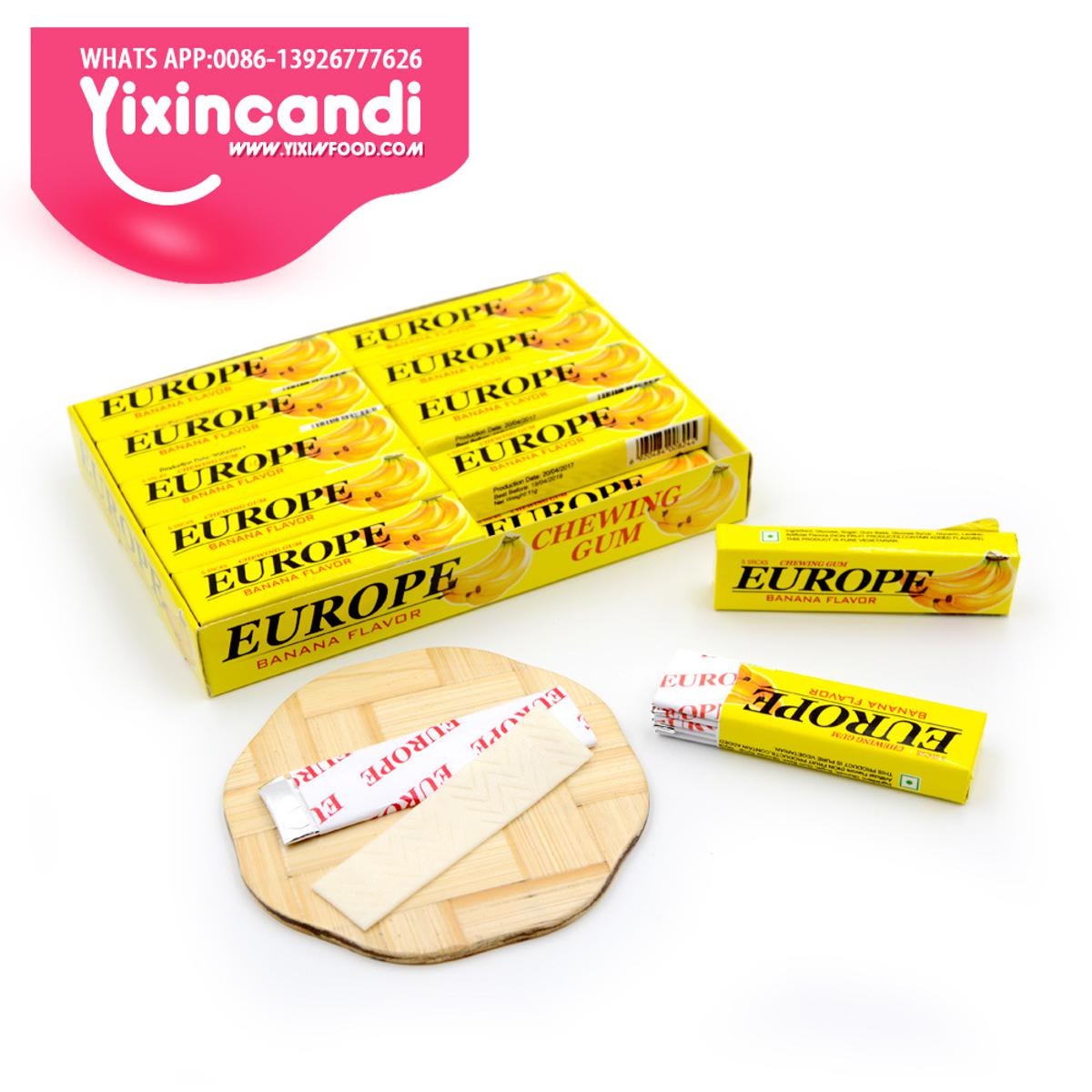 Europe Chewing Gum Banana Flavor 20 Box =5 Sticks Per Box