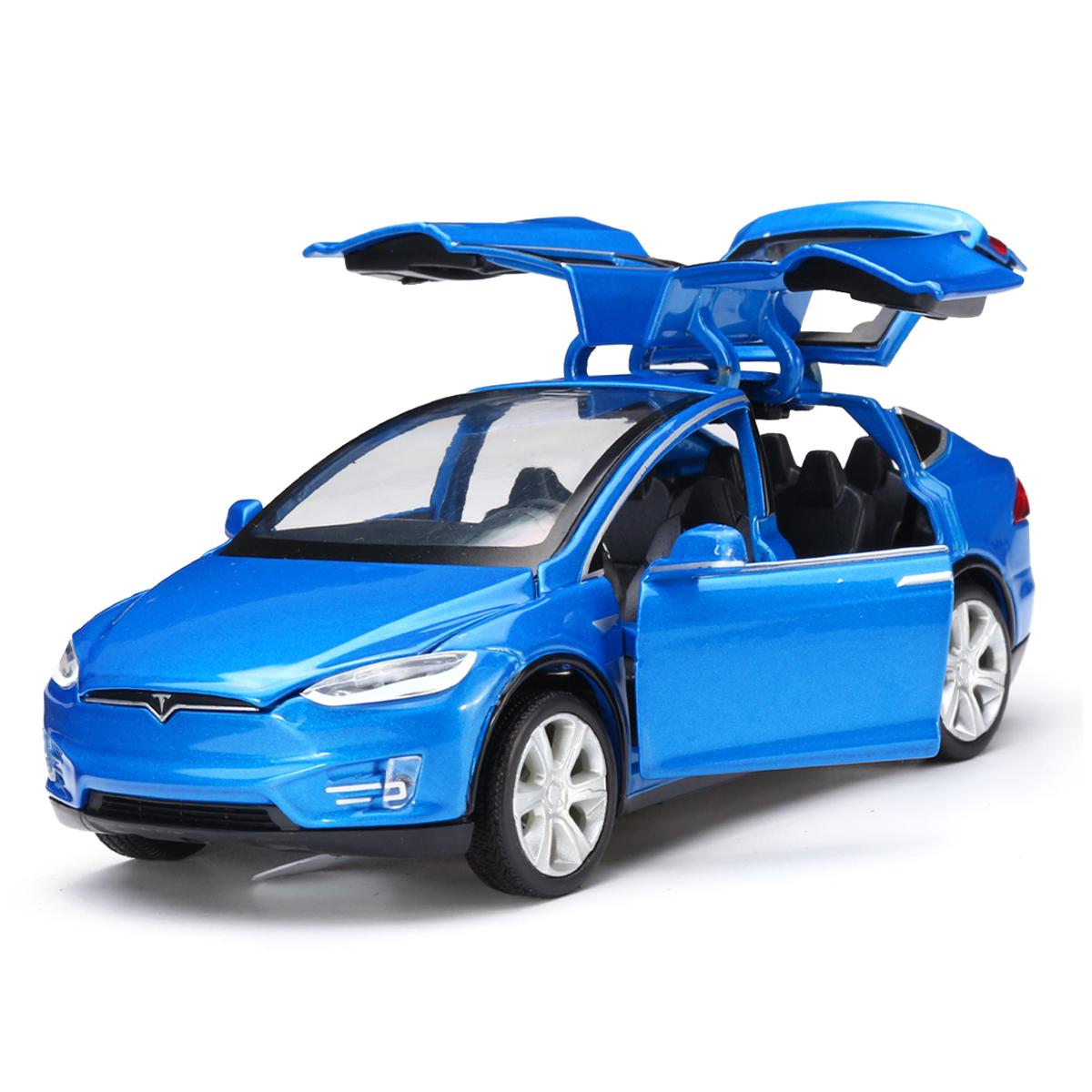 3C VictoryEagle】1:32 Tesla Car Sound Toys Light Pull Back Car