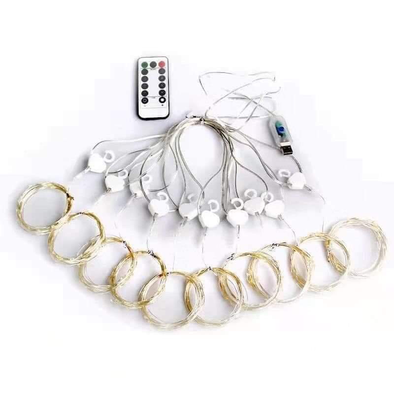 300 LED Window Curtain Fairy String Lights 8 Color 11 Lighting Modes with Remote Control USB Powered for Wall room Decoration. 