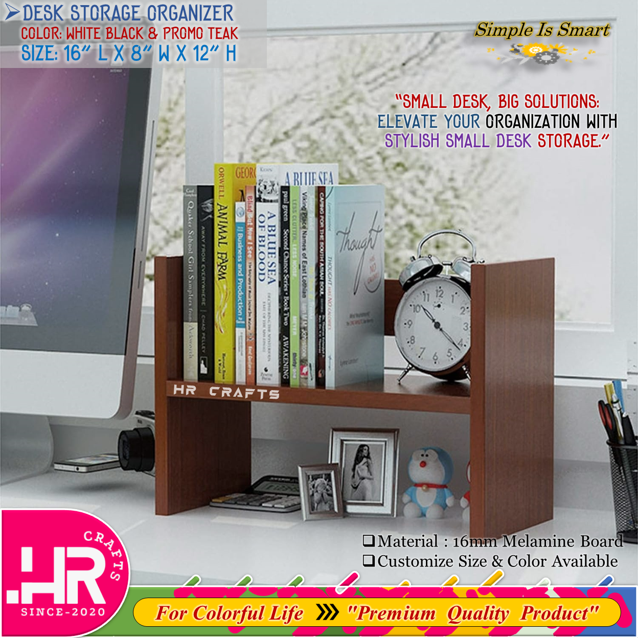 Mini Desk Shelves-Computer Shelves-Desktop Small Bookshelf-Organize Shelf for Office and Dormitory-Table Bookshelf-Bookshelf-Bookcase-U Shaped Bookcase-Desk Storage-Desk Organization-Desk Decor-HR Crafts. 