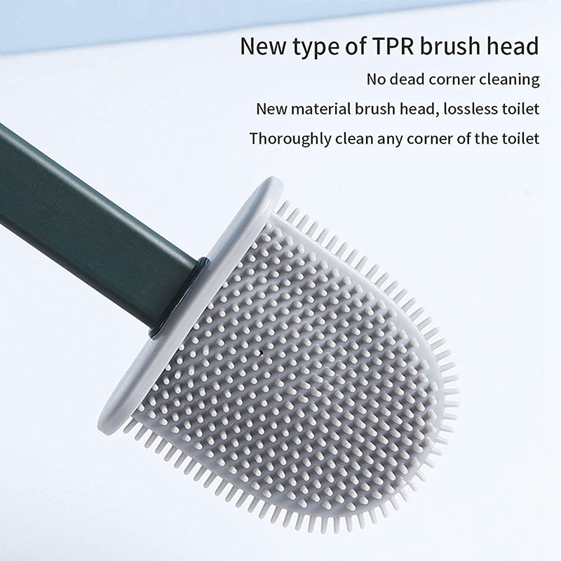 2 PackTet Brush with Holder,Long Handle Tet Brush with Holder, Wall Mounting Cleaning Brush Set (White). 