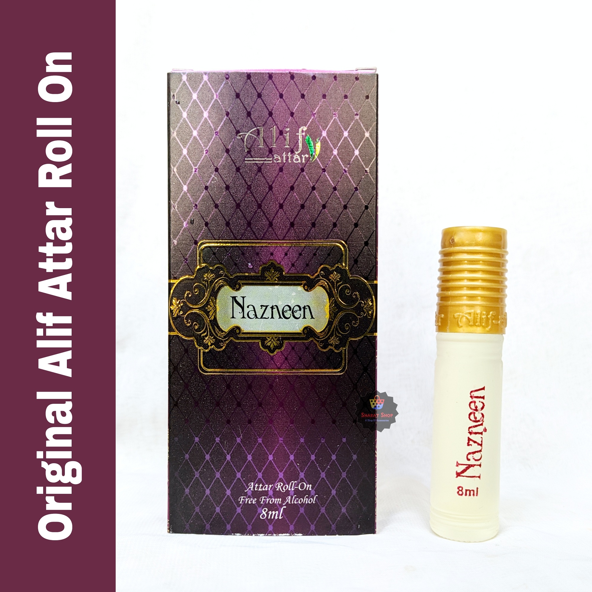 Alif Nazneen Attar Long Lasting Roll On Non Alcoholic Perfume (হালাল) - 8ml. 