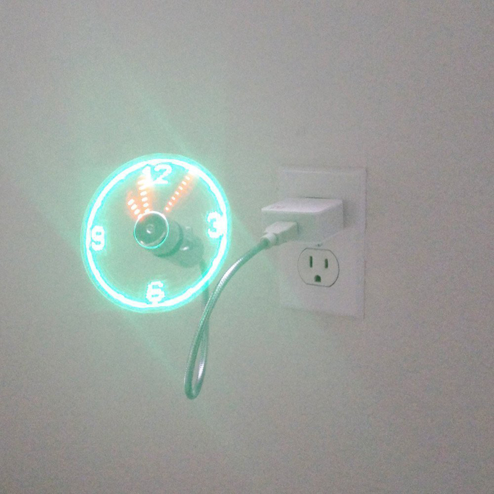 Portable Unique Cool Gadget Mini Flexible Time Clock USB Fan LED Light Super compact and light weight(null). 