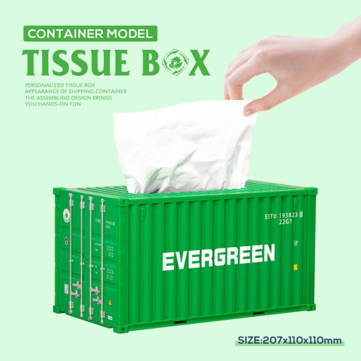 Docker Shipping Container Model Tissue Boxes Desktop Paper Holder Storage Napkin Case Organizer Ornament Special Container Box