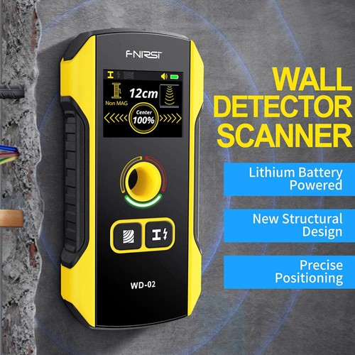 FNIRSI WD-02 Wall Detector, Metal / Wooden / AC Wire Detection Mode, 3-Level Sensitivity Adjustment, Positioning Hole, TFT Display, 300mAh Rechargeable Battery