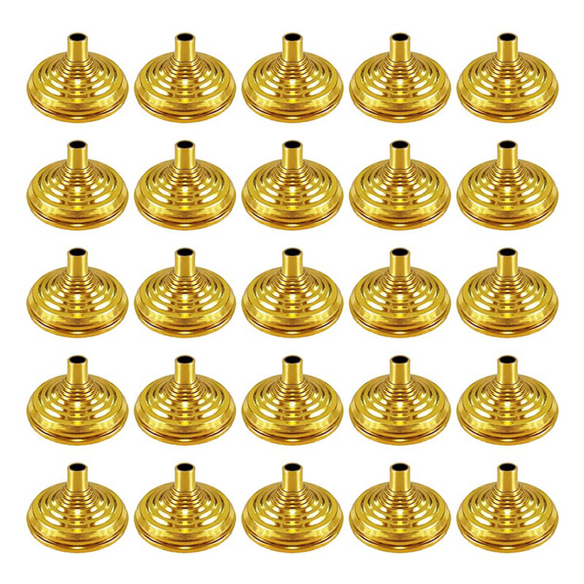 25Pcs Gold Mini Hand Held Flag Stand Base Table Flag Base Bar Restaurant Party Conferences Desktop Display Decoration