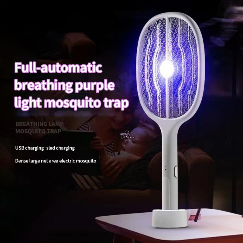 Mosquito-killing swatter, insect-repellent device, racquet, rechargeable with ultraviolet rays to kill flies, fly swatter killer IN 1 electric. 