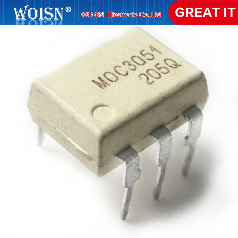 10 pcs/lot MOC3051 DIP-6 SMD-6 OPTOCOUPLER TRIAC-OUT. 