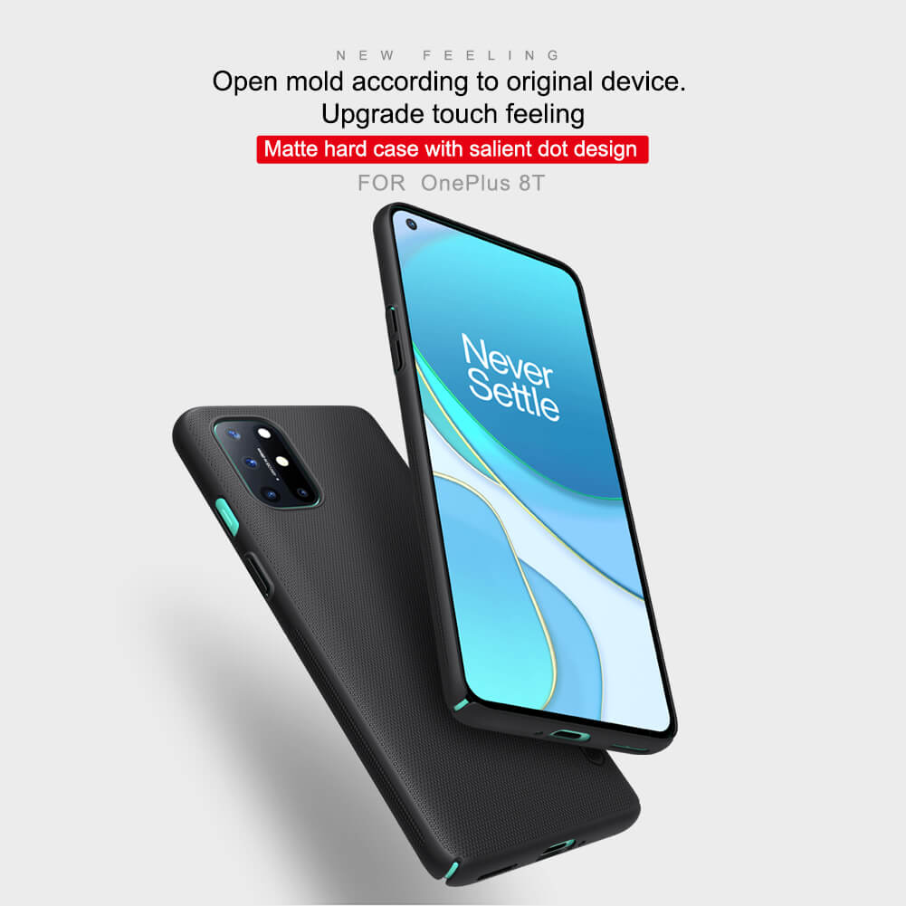Oneplus 8t, oneplus 8t + 5g এর জন্য nillkin (1 + 8t) সুপার ফ্রস্টেড শিল্ড ম্যাট কভার কেস-কালো (Back Case Cover For Smartphone). 