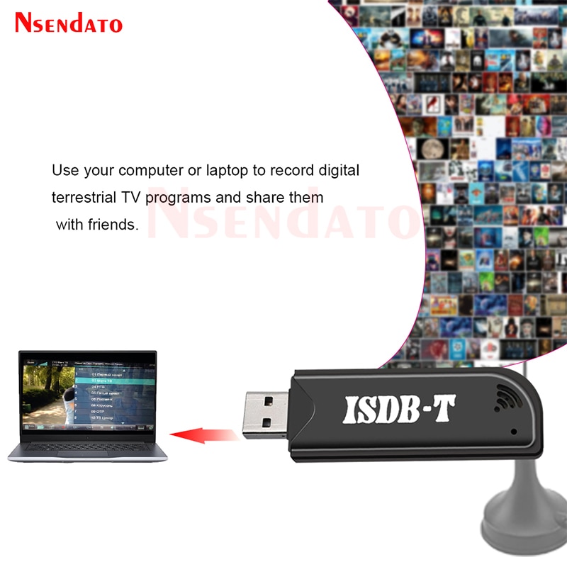 Mini Digital ISDB-T USB2.0 TV HDTV Tuner Stick Receiver Recorder With Remote Control Antenna for Brazil. 