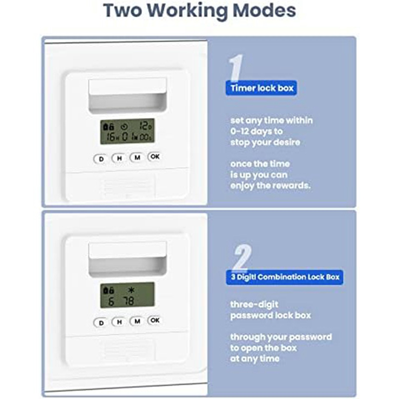 Digital Timer Lock Box Mobile Phone Lock Box with Timer 1 Piece Cell Phone,Timer Pill Box. 