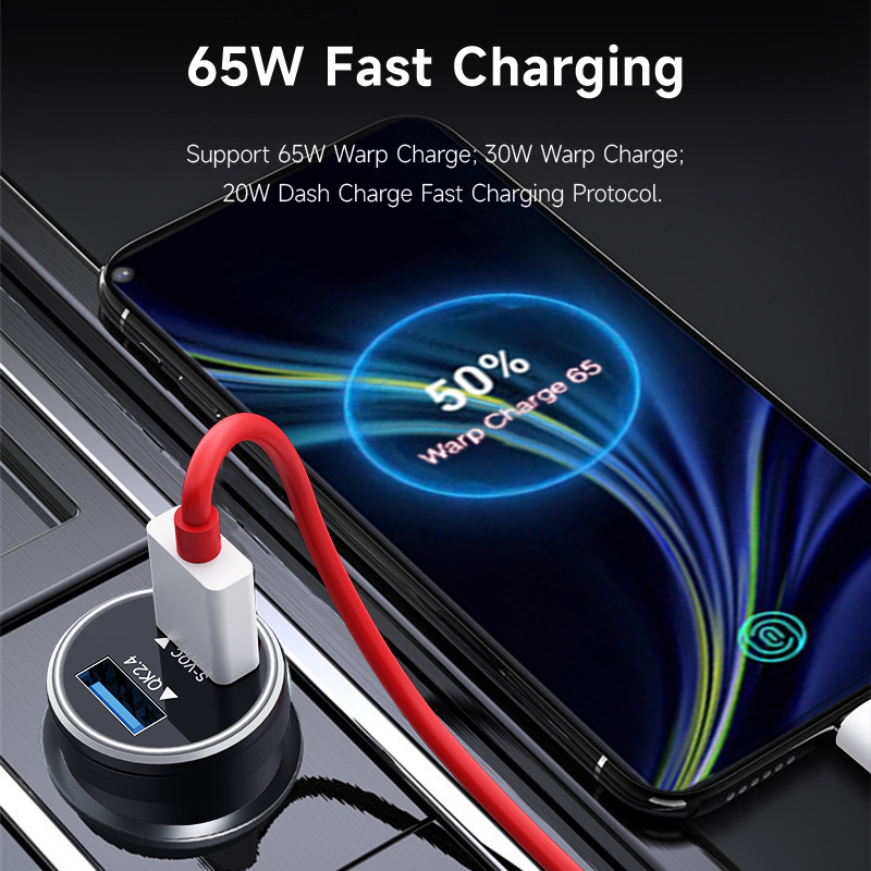 65W Warp Charge 30W Car USB Phone Charger Fast Charging For Oneplus 9R 10 Pro 8 7 6 5 9RT 9 Nord N10 N100 Samsung Dash One plus. 