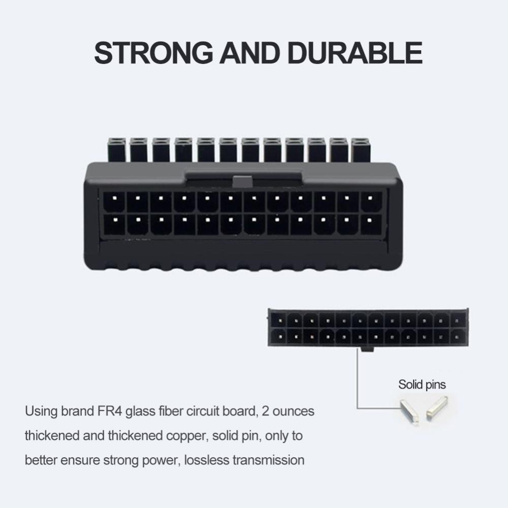 ATX 24 Pin To 90 Degree Power Plug Adapter 24Pin Power Supply Modular Turning Connector for Desktop PC Mainboard. 