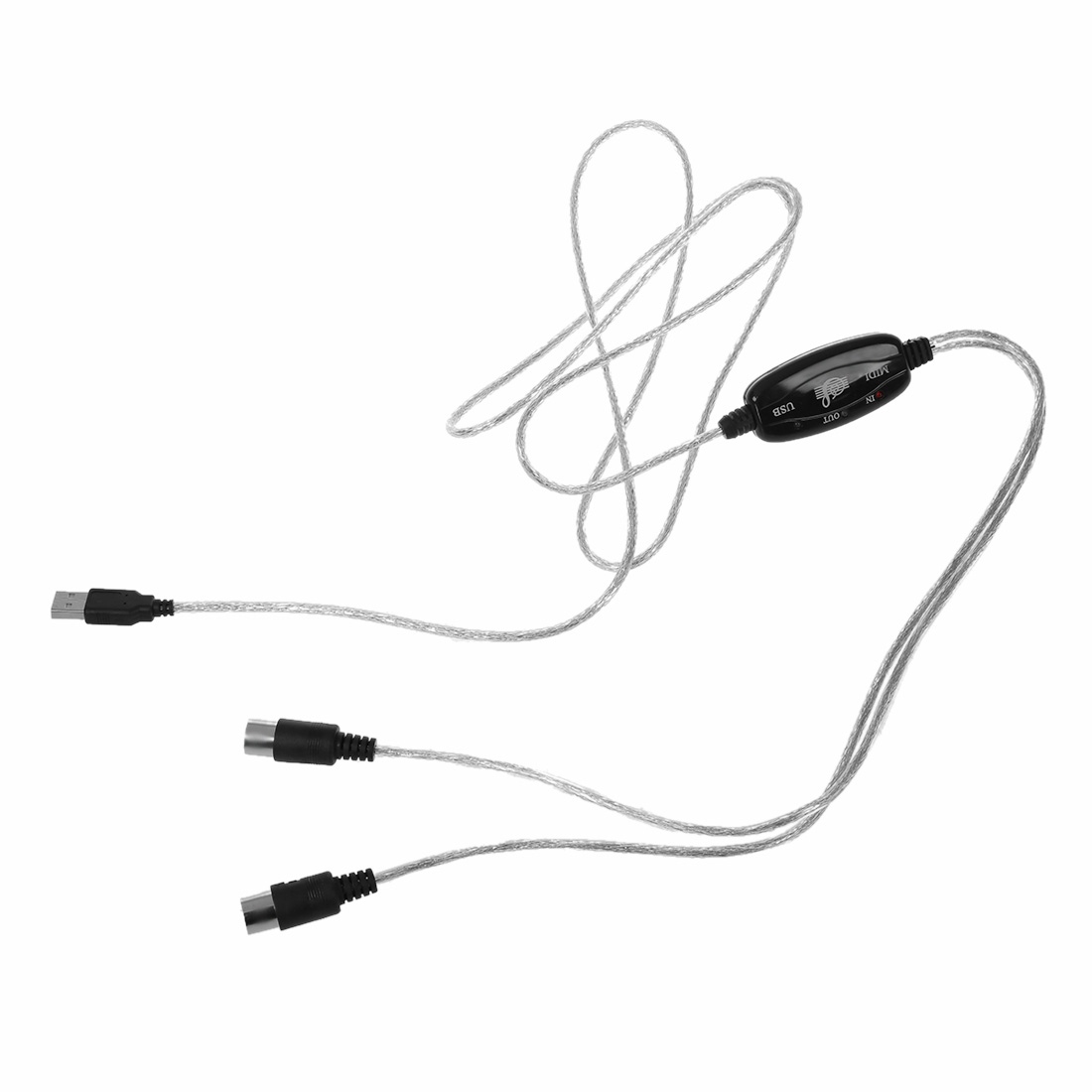 USB IN-OUT MIDI Cable Converter PC to Music Keyboard Adapter Cord. 