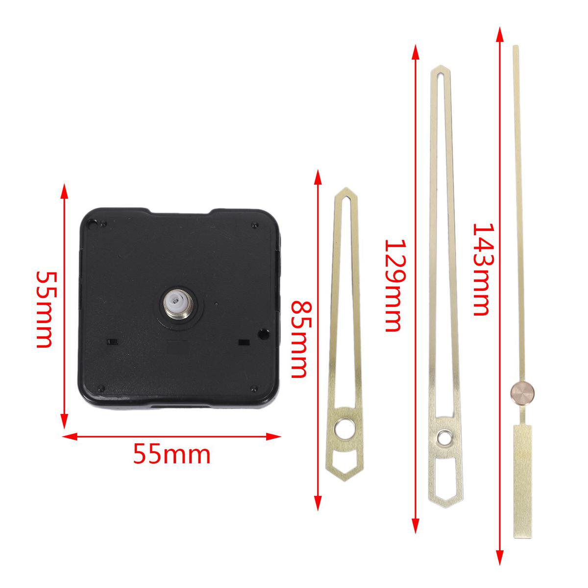 2Pcs Clock Mechanism Diy Kit Mechanism for Clock Parts Wall Clock Quartz Hour Minute Hand Quartz Clock Movement Home Decoration - Black & Black + Gold - Black & gold & black