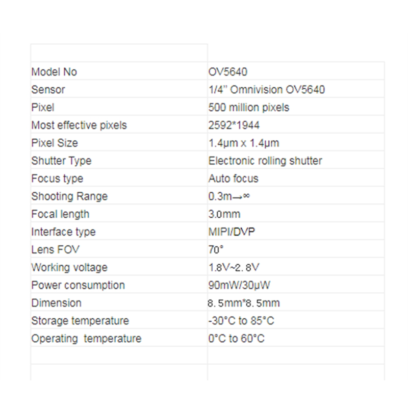 OV5640 Camera Module for ESP32-CAM Soft Board 5 Million Pixels High Definition Auto Focus 24PIN 0.5MM Pitch Easy Install Easy to Use. 