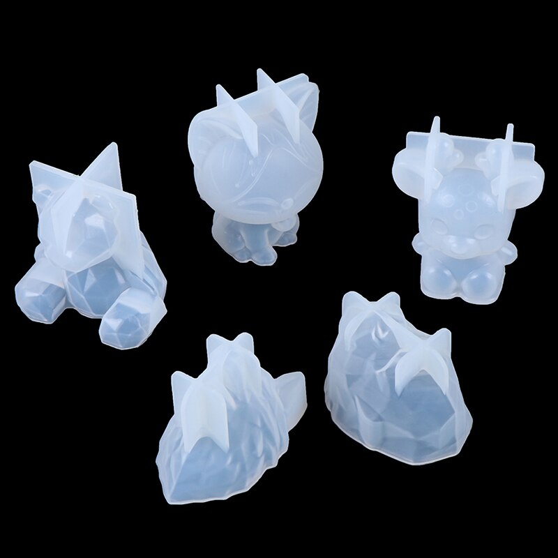 【happy one】3D Silicone Diy Geometry Stereo Bear Cat Tiger Orangutan Mold Animal Mold Ornament Mold Cake Tool. 