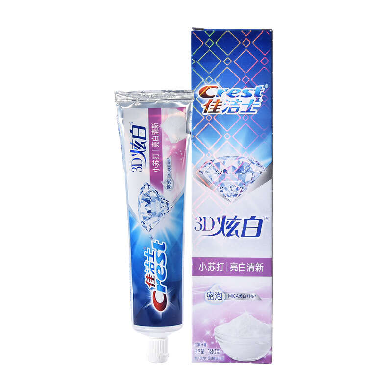 Crest 3D Whitening 180g Mint Lemon Breath Refreshing Toothpaste for Home Use Stains Removal and Brightening White Baking Soda. 