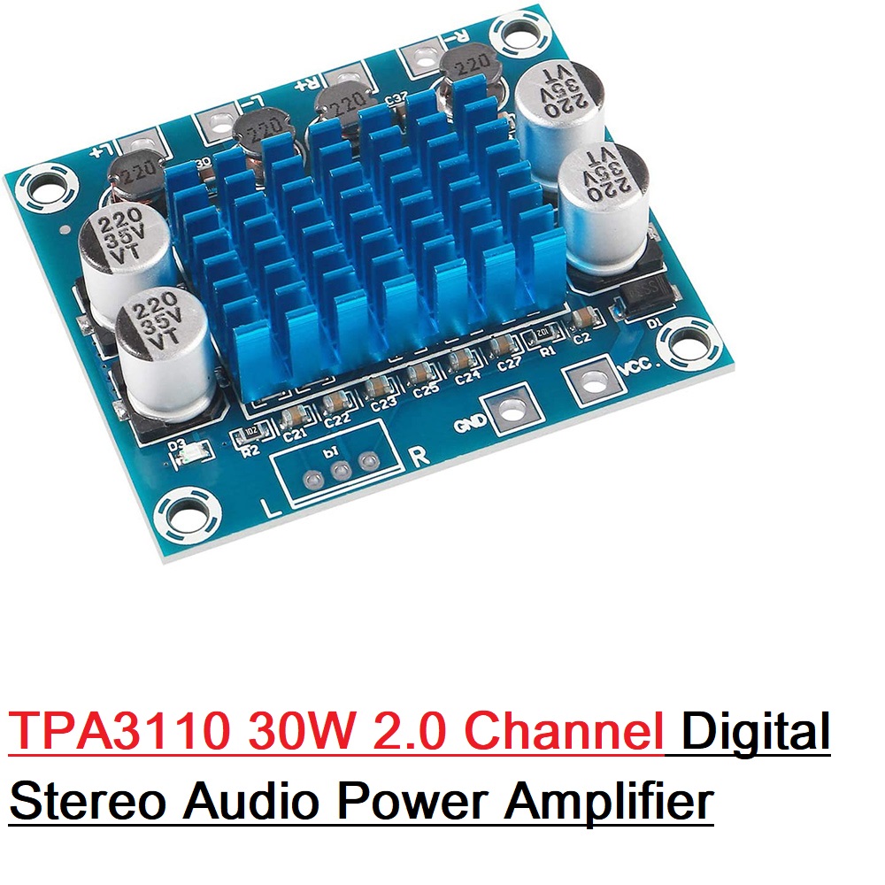 XH A232 TPA3110 30W Dual Channel Digital Audio Amplifier Board DC 8-26V 3A for Subwoofer and Speakers. 