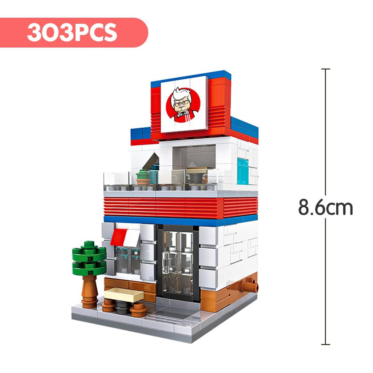 City View Scene Cinema Retail Store Candy Shop Architectures Mini Blocks Models Building Blocks Christmas Toy for Children