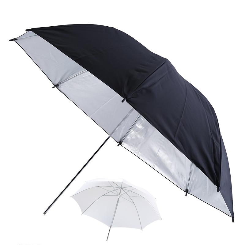 83cm Photo Studio Video Flash Light Umbrella Portable Black Silver Photography Reflective Reflector For Indoor Outdoor
