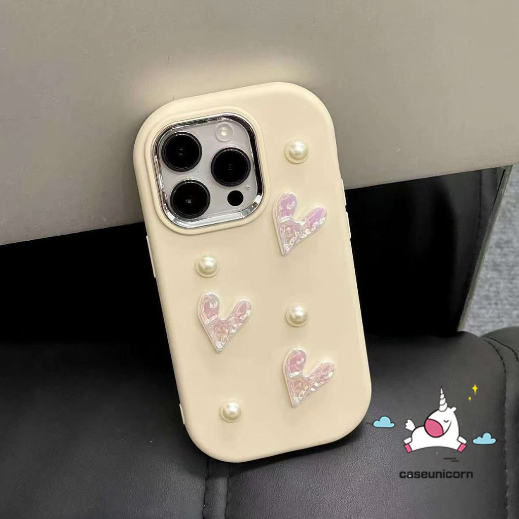 For Vivo Y28 Y03 Y15 Y18 Y27 Y38 Y200 Y02 Y21 Y20i Y12 V30 Y36 Y21s Y17 Y22 Y27s Y11s Y17s V25 Y91C Y11 Y20 Y16s Y12i Y02s V29 Y20s V25 Luxury DIY 3D Pearl Love Heart Cover
