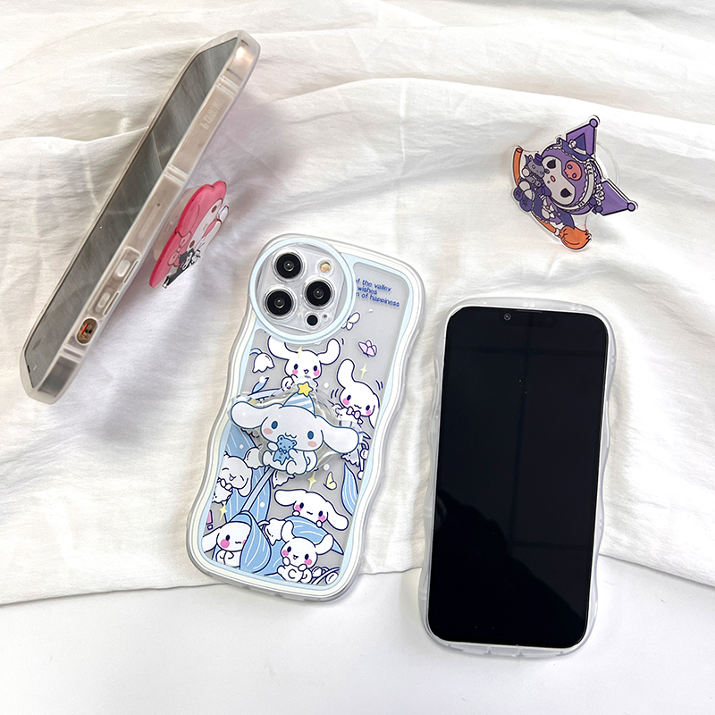 Jizetin for Vivo V27E Back Cover + Free Pop Socket Sweet Melody Soft Wavy Shape TPU Phone Case For Girls Boys. 