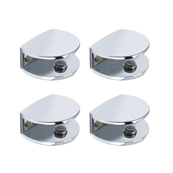 2 Pcs. D Shape Glass Self Clamp With Fixing Clip For 8 To 10mm Glass. 