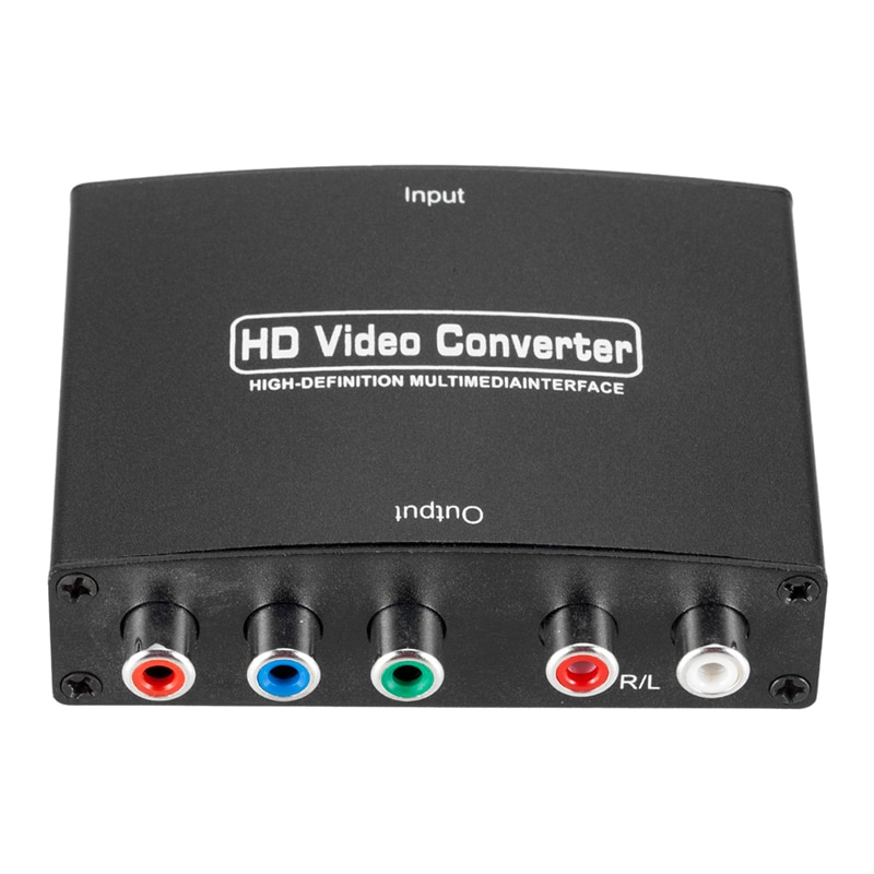 For TV PC DVD HDMI-compatible to 5 RCA Component YPbPr Video Converter 1080P HD YPBPR Component R/L Audio Adapter for Projector Black. 