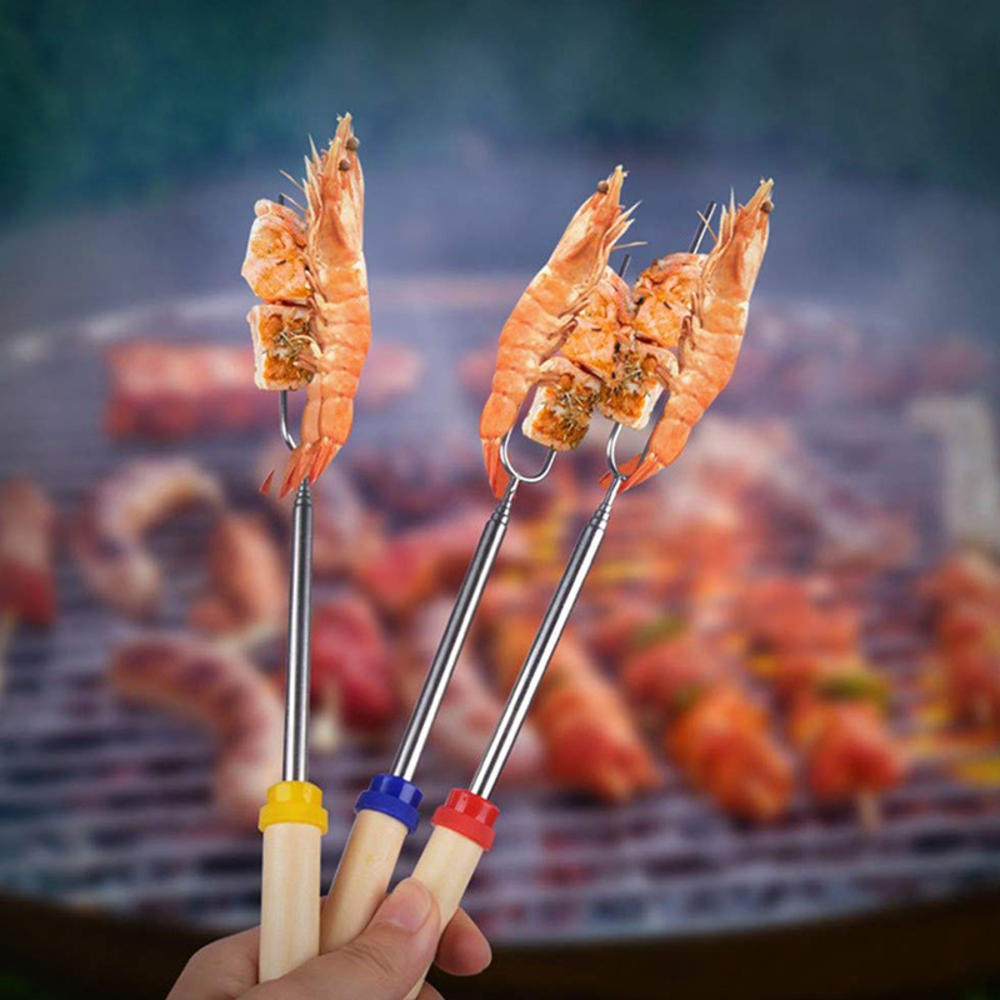 Marshmallow Roasting Sticks for Fire Pit Long 32Inch, Smores Sticks Skewers, Smores Kit for Fire Pit, Premium Telescoping. 