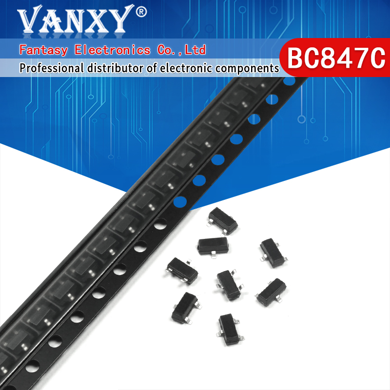 【The road to happiness Store】100PCS BC847C SOT23 BC847 847C SOT SMD SOT-23 1G new transistor