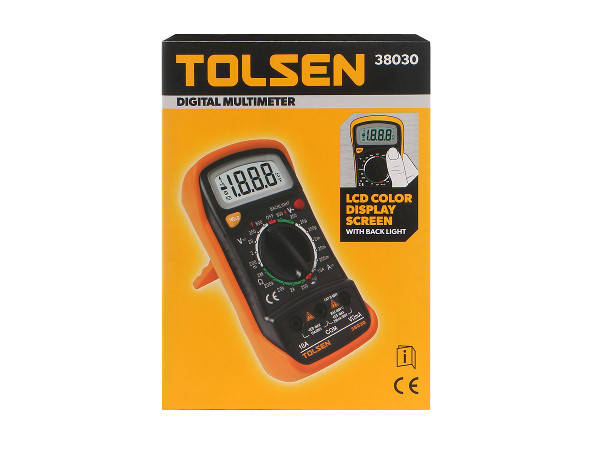 TOLSEN Digital Multimeter w/ LCD Color Screen (AC/DC) 38030 CE Approved. 