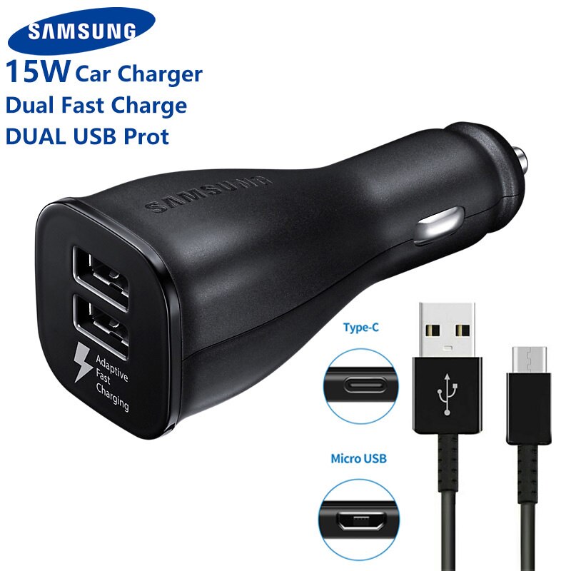 For Samsung Smart Phone Car Charger EP-LN920 (ORG Samsung Brand) 15W Samsung Dual USB Fast Car Charger For Samsung Galaxy S8 S9 S10 Plus A8s A60 Note 8 Note 9 A9 Star C9 C5 S8 Plus S9 Plus S10 Plus. 