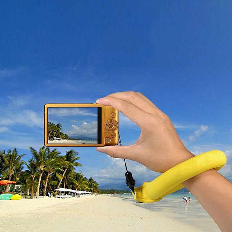 Yellow waterproof Floating wristband digital camera Buoyancy Bracelet Buoyancy Wrist Strap Universal for mobile phone cameras. 