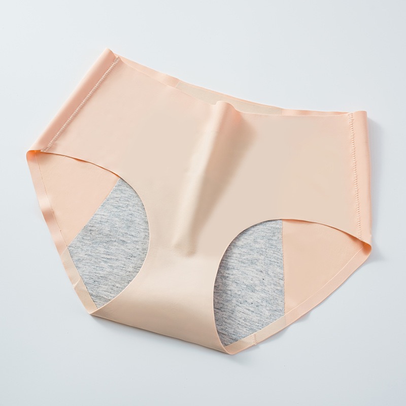 New M-3XL Size Ice Silk Solid Absorb a Small Amount Physiological Period Leak Proof Menstrual Women's Panties Underwear Breifs