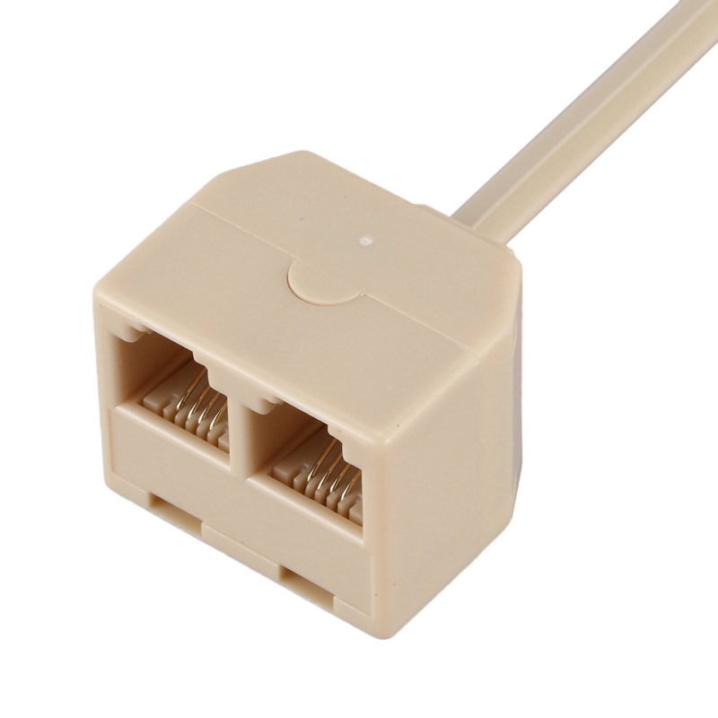 6X RJ11 6P4C 2 Way Outlet Telephone Jack Line Splitter Adapter Beige. 