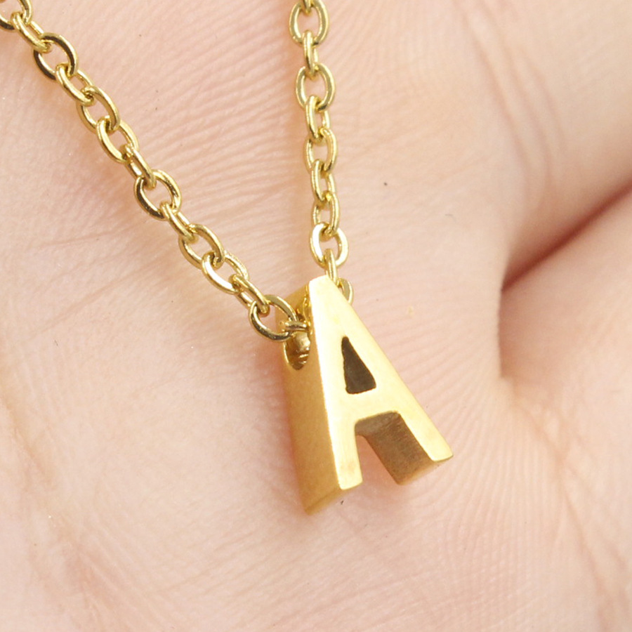 【Beiver Jewelry Store  】Custom Letter Gold A B C D E F G H I J K L M N O P Q R S T U V W X Z Minimal Initial Choker Name Women Collier