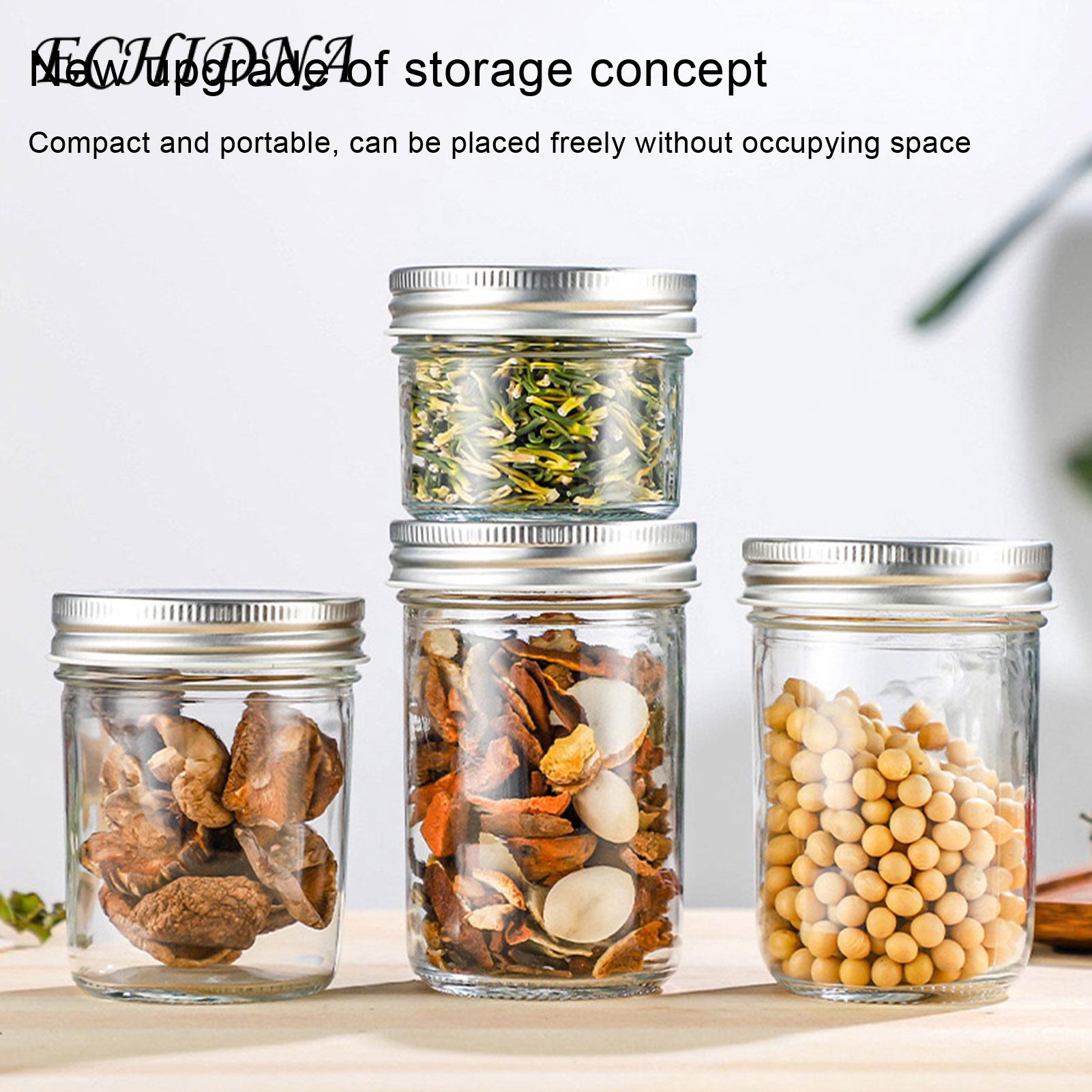 Nut Storage Container Large Capity Glass Sealed Jar with Airtight Lid Multifunctional Storage Container for Fruit Jam Nuts Tea 500ml Sealed Jar with Silicon Seal