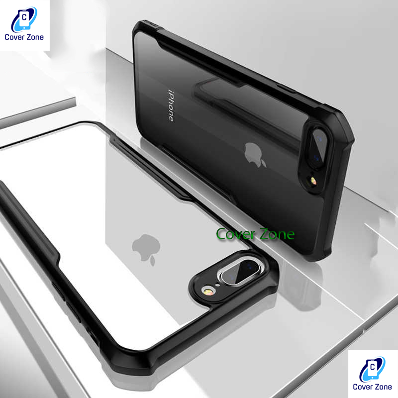 For Apple iPhone 7 Plus / iPhone 8 PLUS Shockproof TPU Bumper Clear Acrylic Mobile Phone Case For iPhone 7+ Back Cover. 