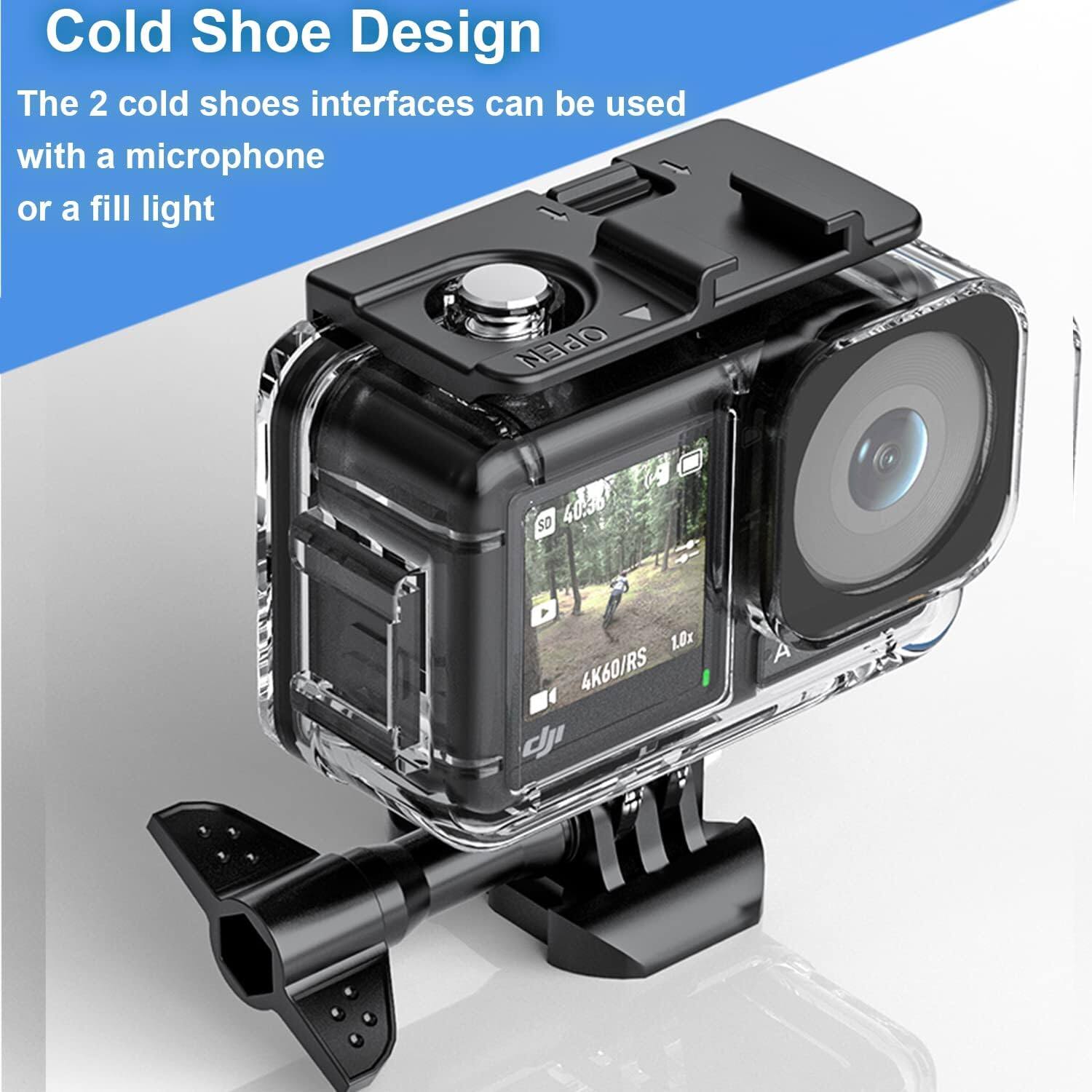 Waterproof Case for DJI Osmo Action 3 /DJI Osmo Action 4 Camera, 40M/131FT Diving Housing Protective Shell Underwater Accessories Kit. 