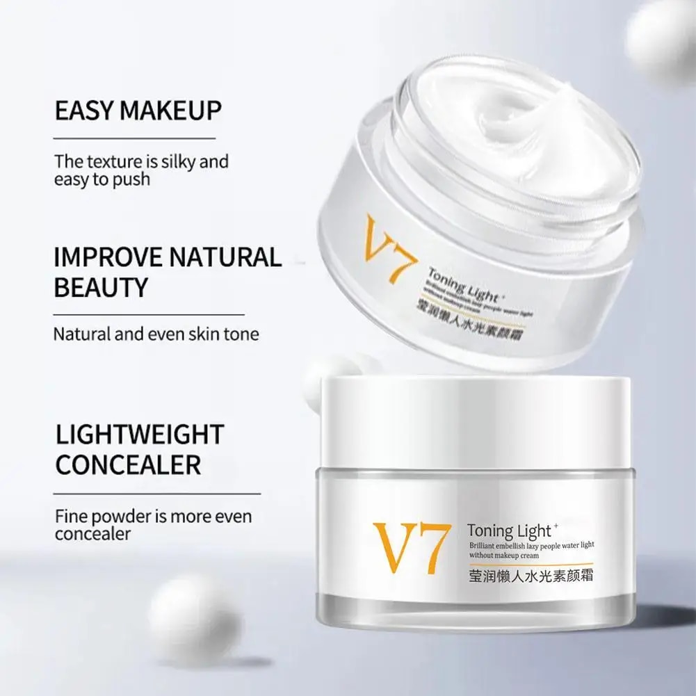 50g V7 Toning Light Face Cream Brighten Skin Tone Fade Hydrating Non Creams Aging Greasy Anti Whitening Moisturizing Blemis R1A9. 