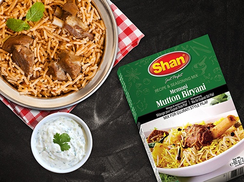 Shan Mutton Memoni Biryani. 