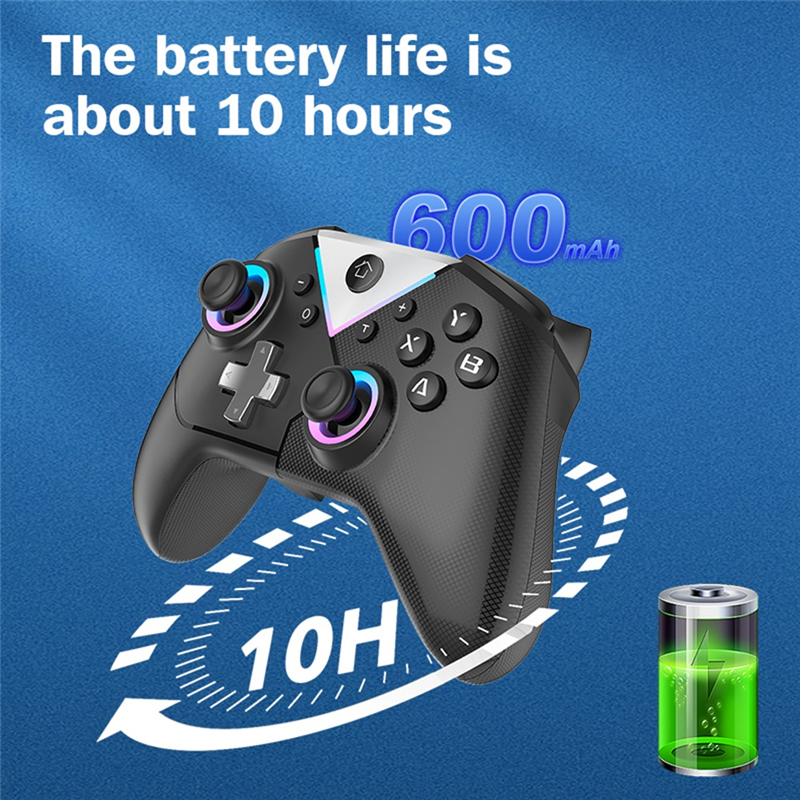 Game Console Six-Axis with Macro Programmable Wireless Bluetooth Controller Game Controller for Install Easy to Use Black. 