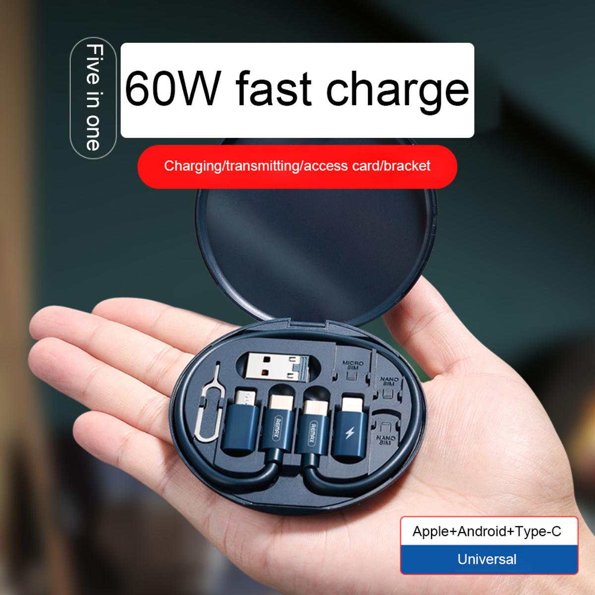 Multifunctional 60W USB Data Cable Fast Charge Line Storage Box Mini Digital Electronic Gadgets Organizer Card Removal Pin Set