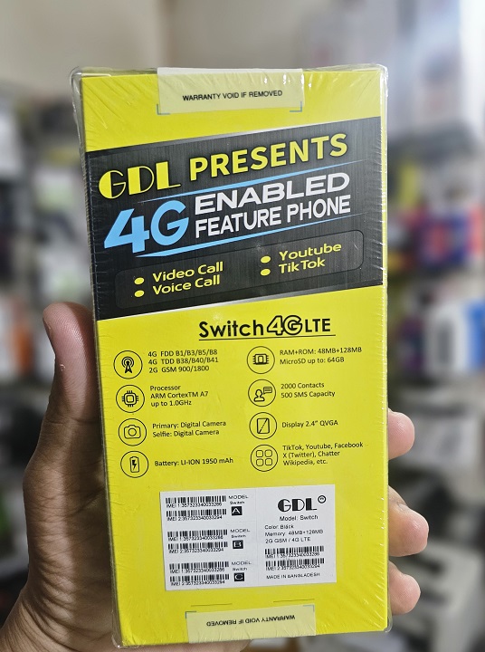 GDL Switch 4G LTE Smart Feature Phone Video Call FB. 