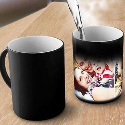 Customized Magic Mug With Photo- Logo- Or Text - Create Your Own Personalized Coffee Mug. Free Home Delivery. 