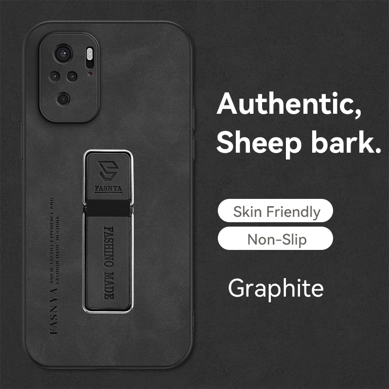 lthmy for Redmi Note 10 4G case hard shockproof PU leather cellphone back cover phone casing Bracket Holder