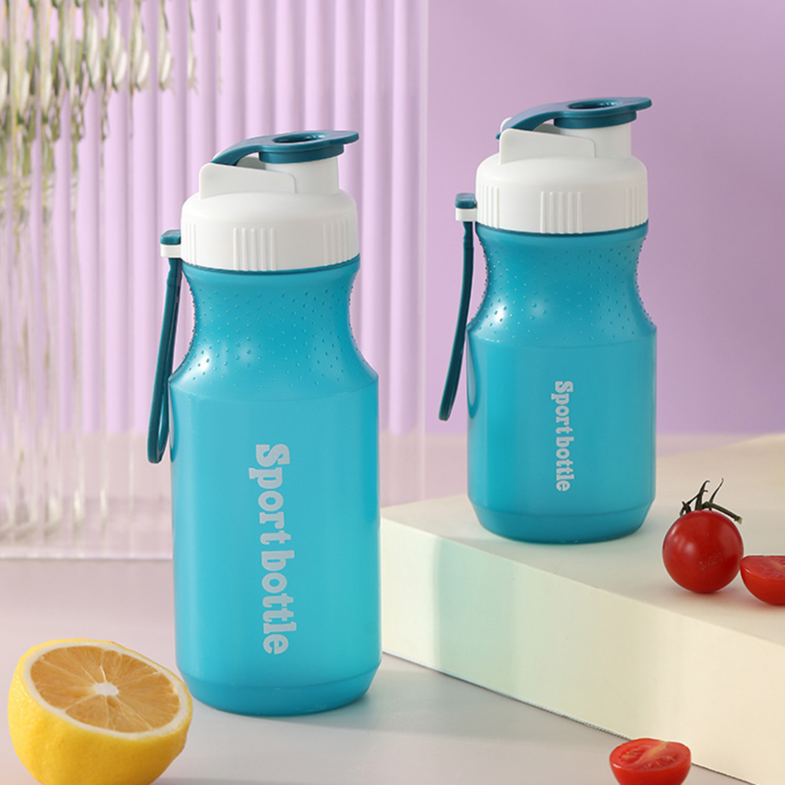 380/560/600ml Water Bottle Heat Resistant Large-capacity Drinking Creative Lid Press Button Drinking Bottle Daily Use. 