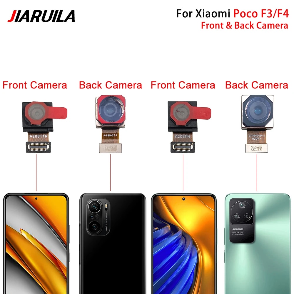 Original For Xiaomi Poco F3 F4 X3 X4 GT M3 X4 Pro Front Camera Flex With Back Rear Camera Module Flex Cable. 