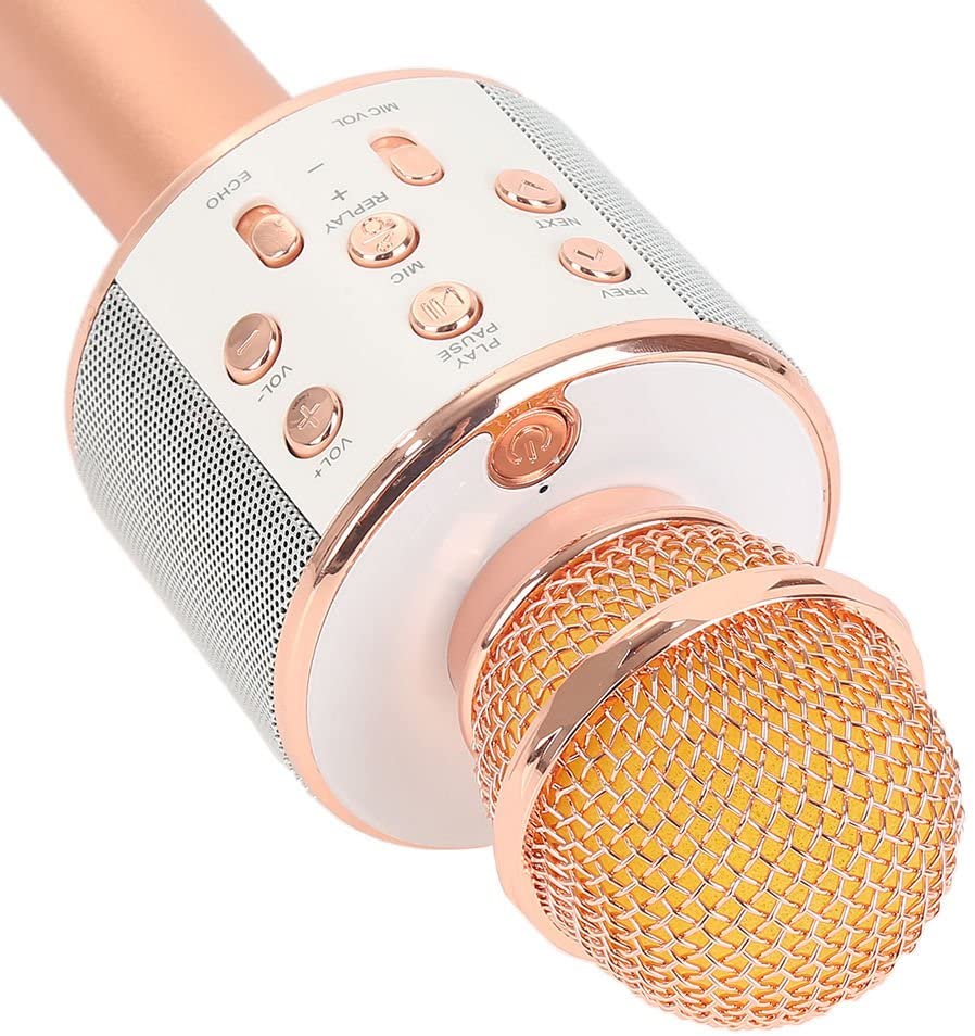 WS-858 Wireless Bluetooth Karaoke Microphone Speaker Handheld Mic USB KTV - Microphone. 